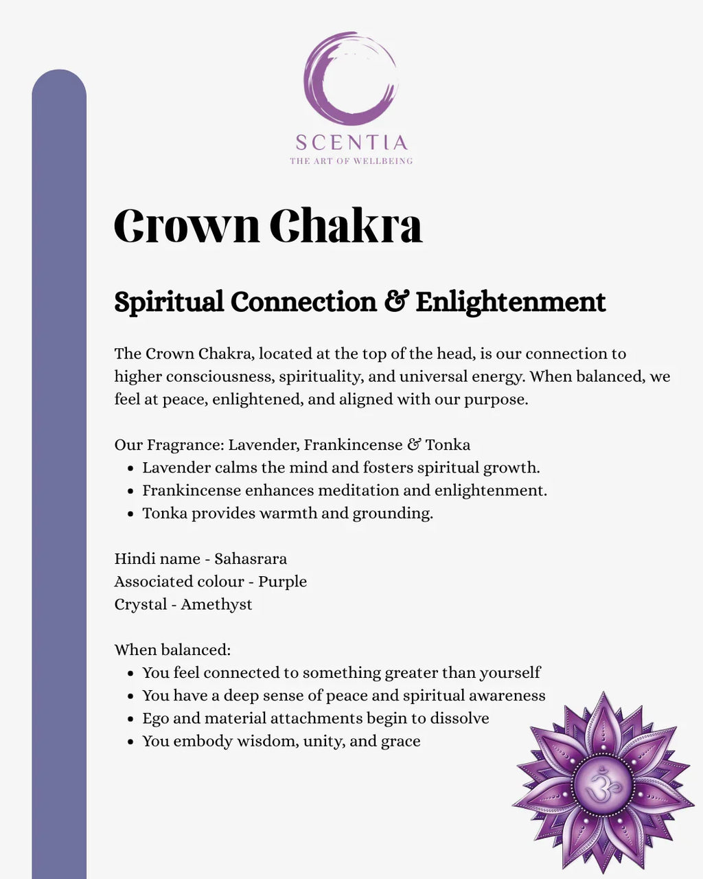 Crown Chakra Balancing Candle