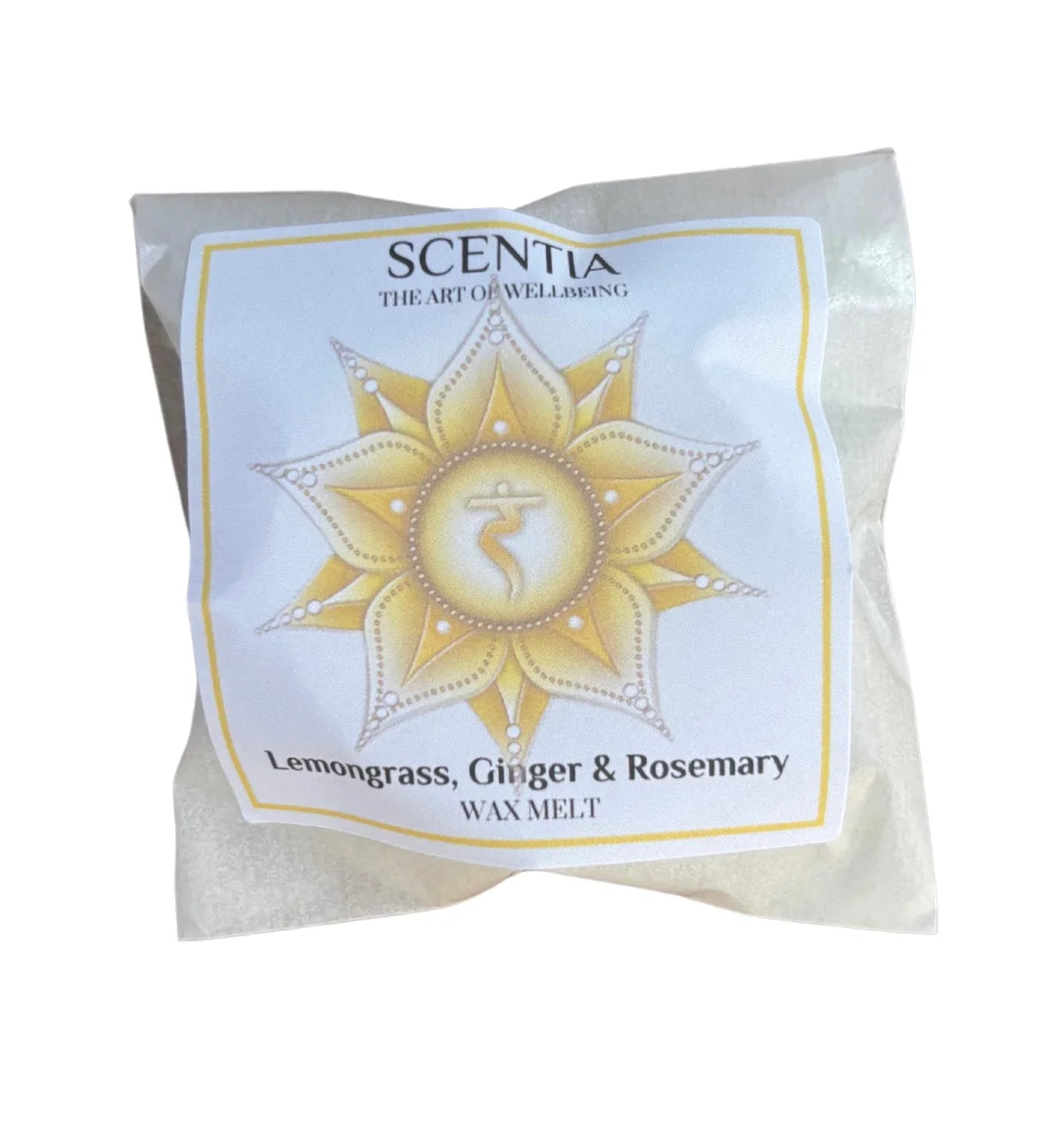 Solar Plexus Chakra balancing wax melt made with natural rapeseed and coconut wax and essential oils, promoting confidence, motivation, positivity and personal empowerment.  