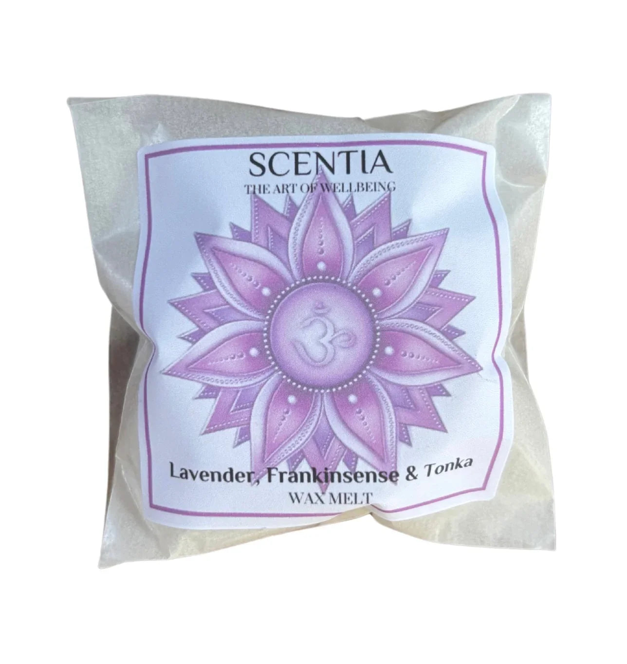 “Crown Chakra Balancing Wax Melts made with rapeseed and coconut wax and pure essential oils, designed to promote relaxation, spiritual awareness, and a calming home fragrance experience.”