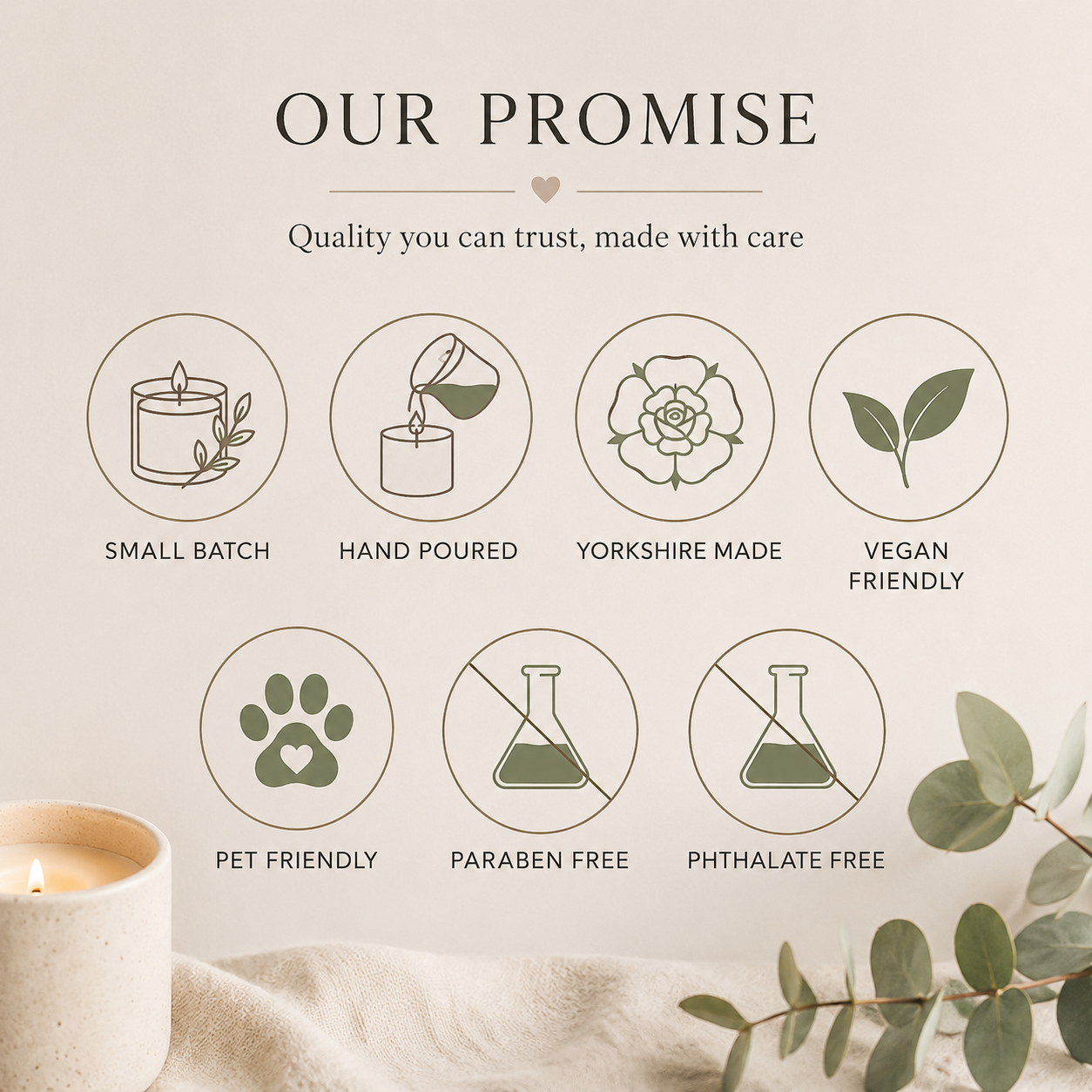 Hand poured in Yorkshire, small batch made, highly fragranced, long lasting fragrance, pet friendly, vegan friendly, paraben free, phthalate free